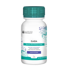 NUTRILYFE GABA bottle-front with 60 veggie capsules for daily calm