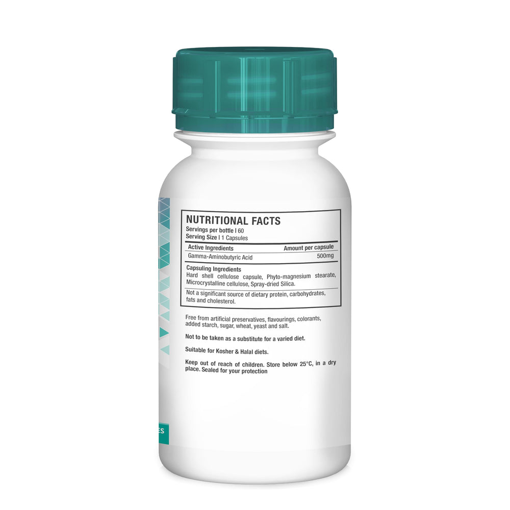 NUTRILYFE GABA capsules-closeup showing vegan capsules and mood support