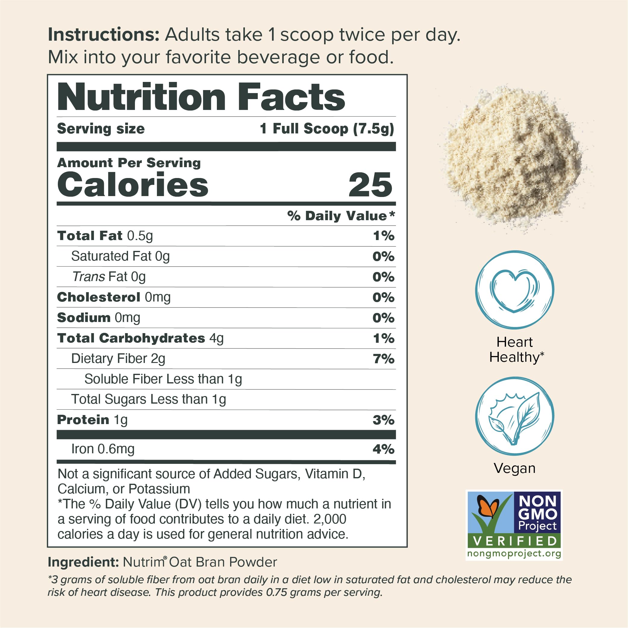 NUTRIM Oat Bran Powder blends into smoothies and bowls for fiber on the go