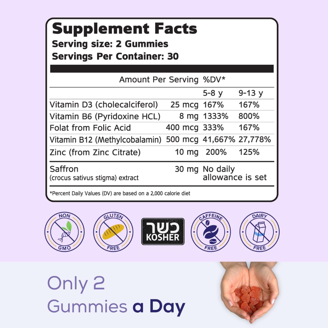 NutriMagic Brain Booster+ strawberry gummies close-up highlighting tasty, kid-friendly chewability.