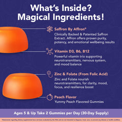 Saffron-focused gummies from NutriMagic ideal for after-school attention.