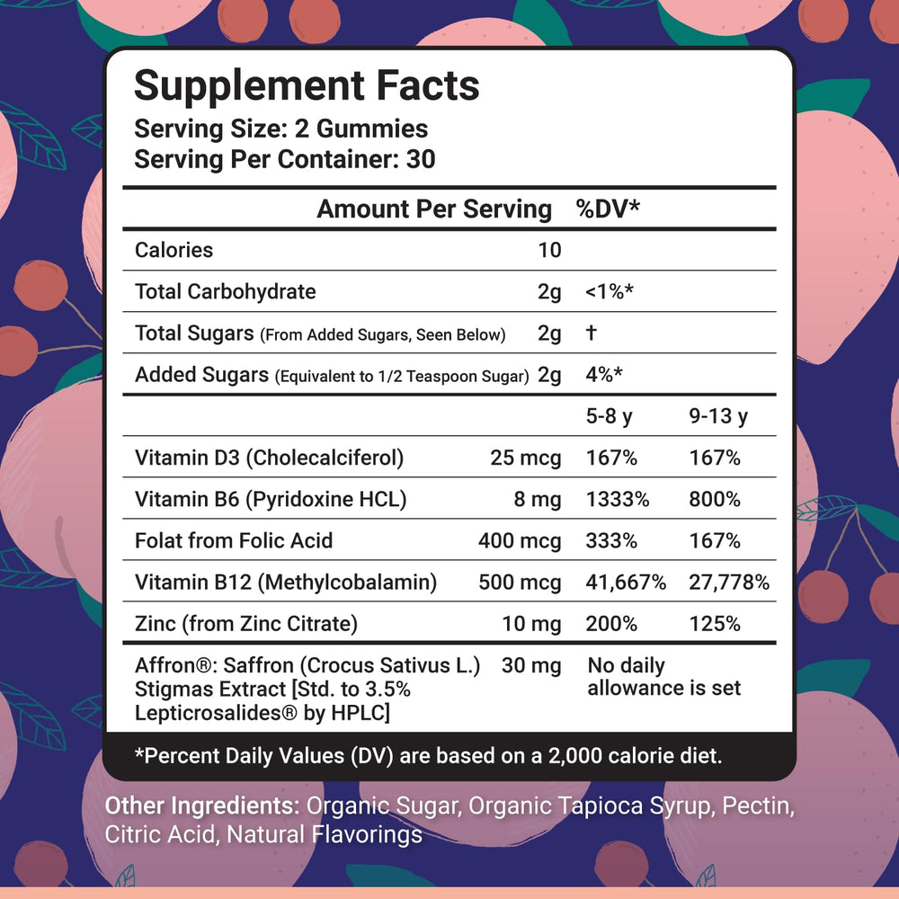 NutriMagic kids gummies with D3 B6 B12 zinc for daily vitality.