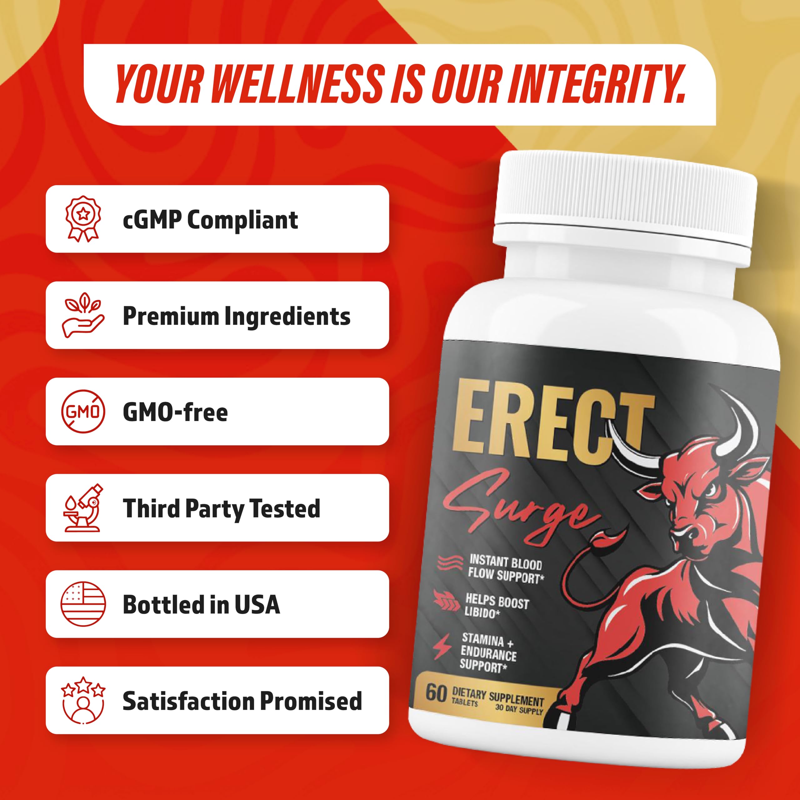 Nutrimend IQ Erect SURGE logo reinforces trust and quality.