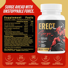 Nutrimend IQ Erect SURGE pills close-up emphasizing natural energy and stamina support.