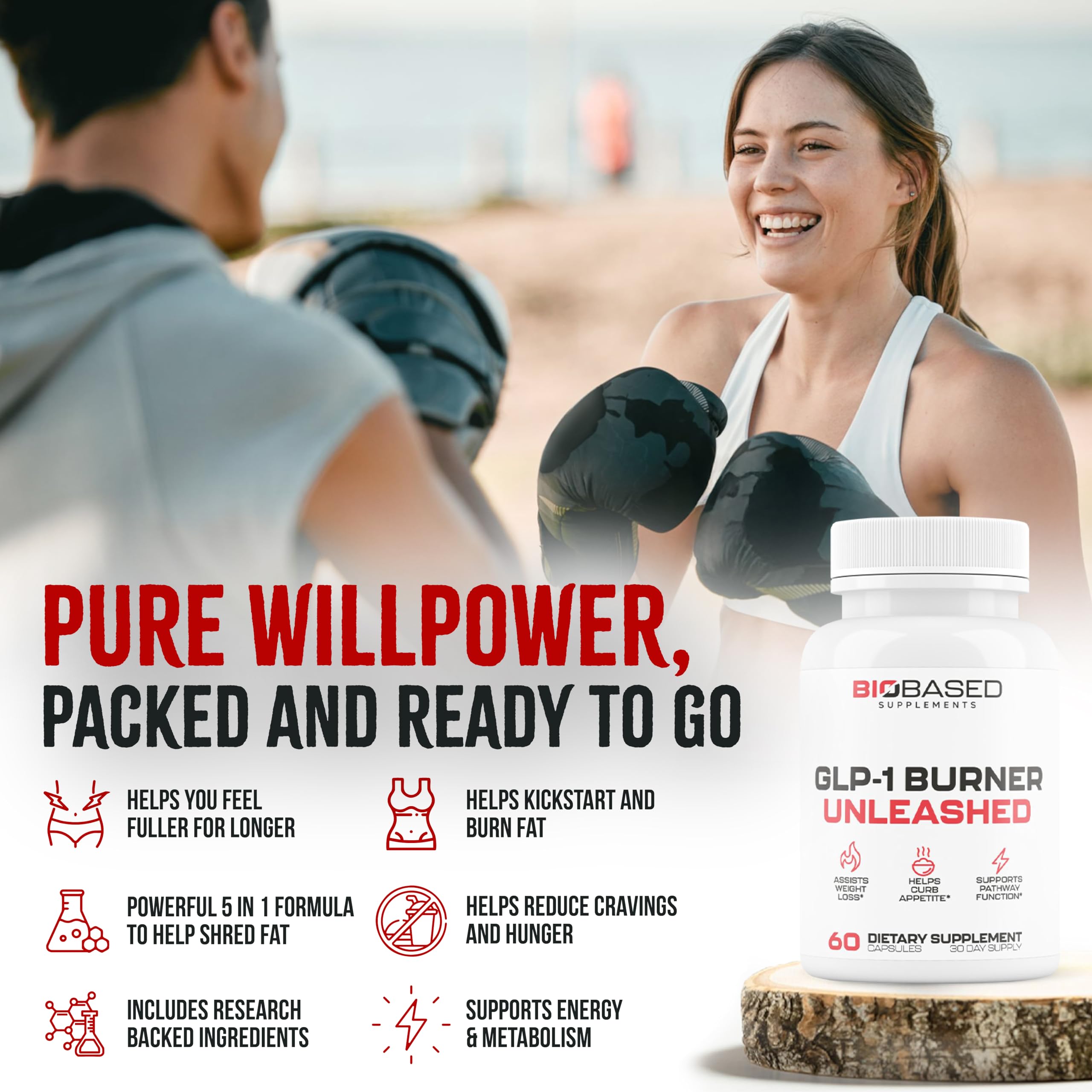 Nutrimend IQ GLP-1 Burner serving size image indicating consistent daily dosing.