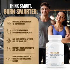 Nutrimend IQ GLP-1 Pathway capsules close-up for fat-burning support.