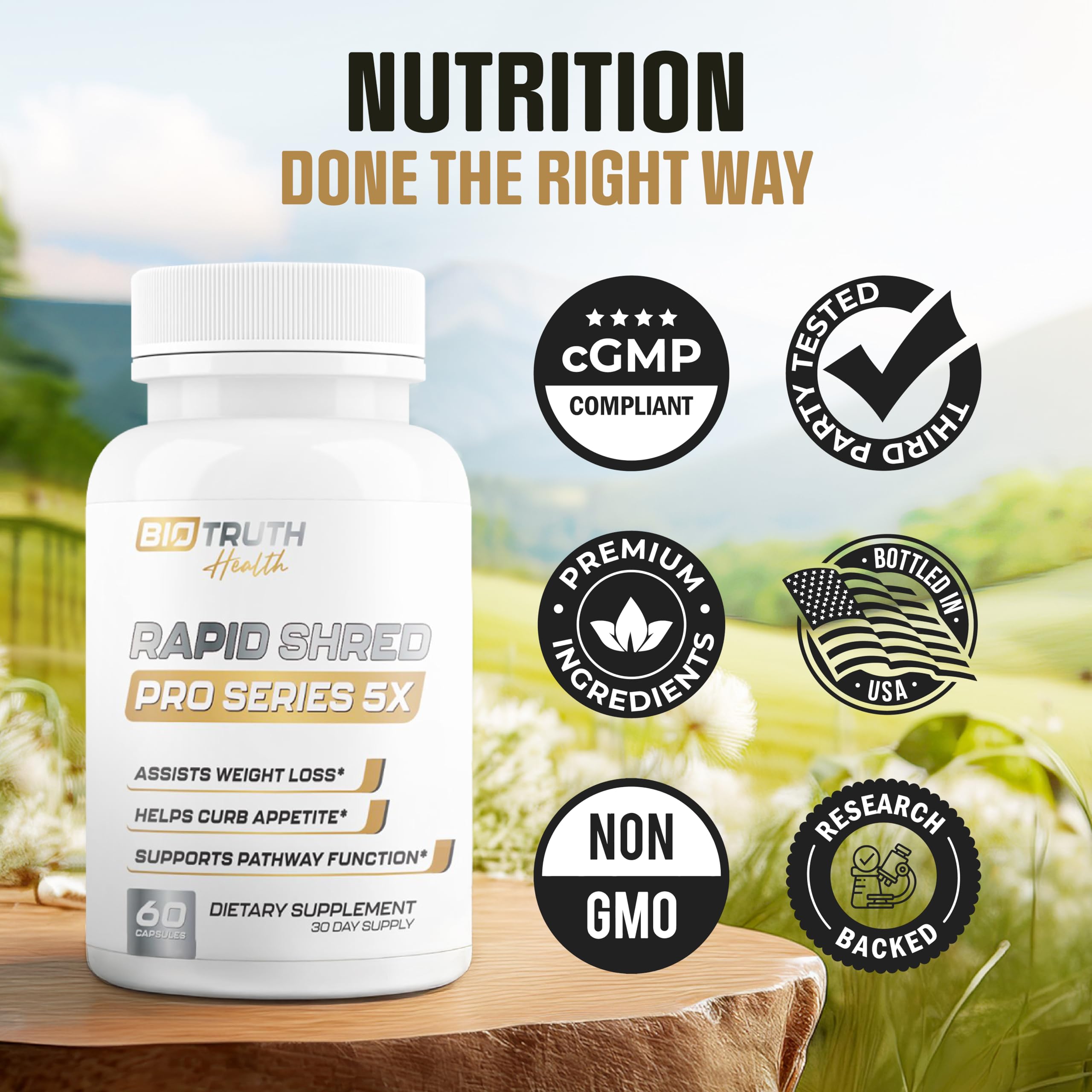 Nutrimend IQ Rapid Shred Pro GLP pathway visuals suggesting appetite balance