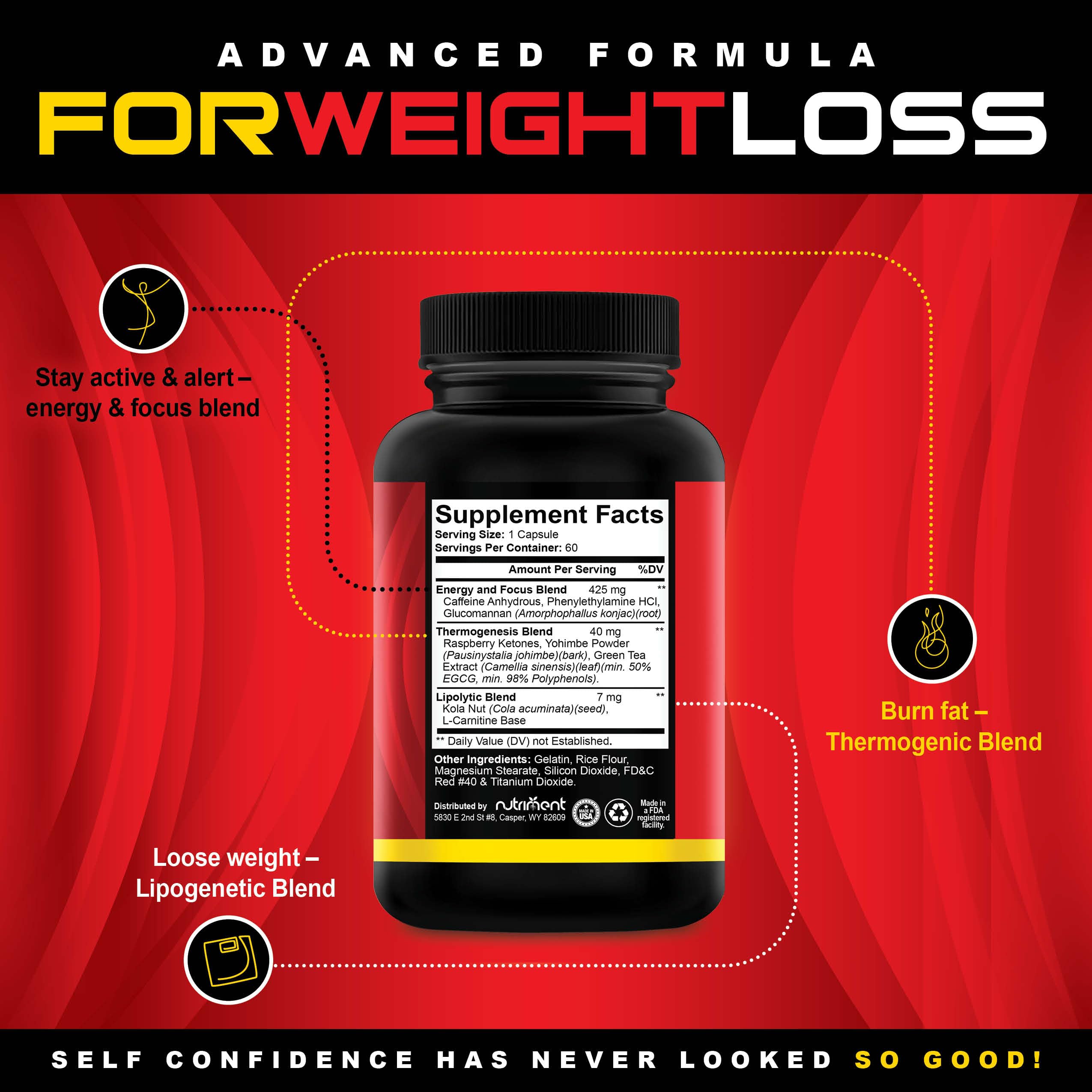 Nutriment Quick Ten pills close-up, showcasing natural ingredients designed to support weight management.