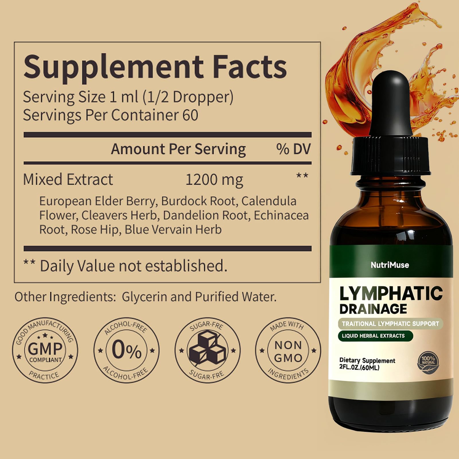 Dropper application showing fast-absorbing, alcohol-free formula for daily use