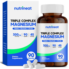 NutriNeat Triple Magnesium Complex bottle front view for daily muscle support.