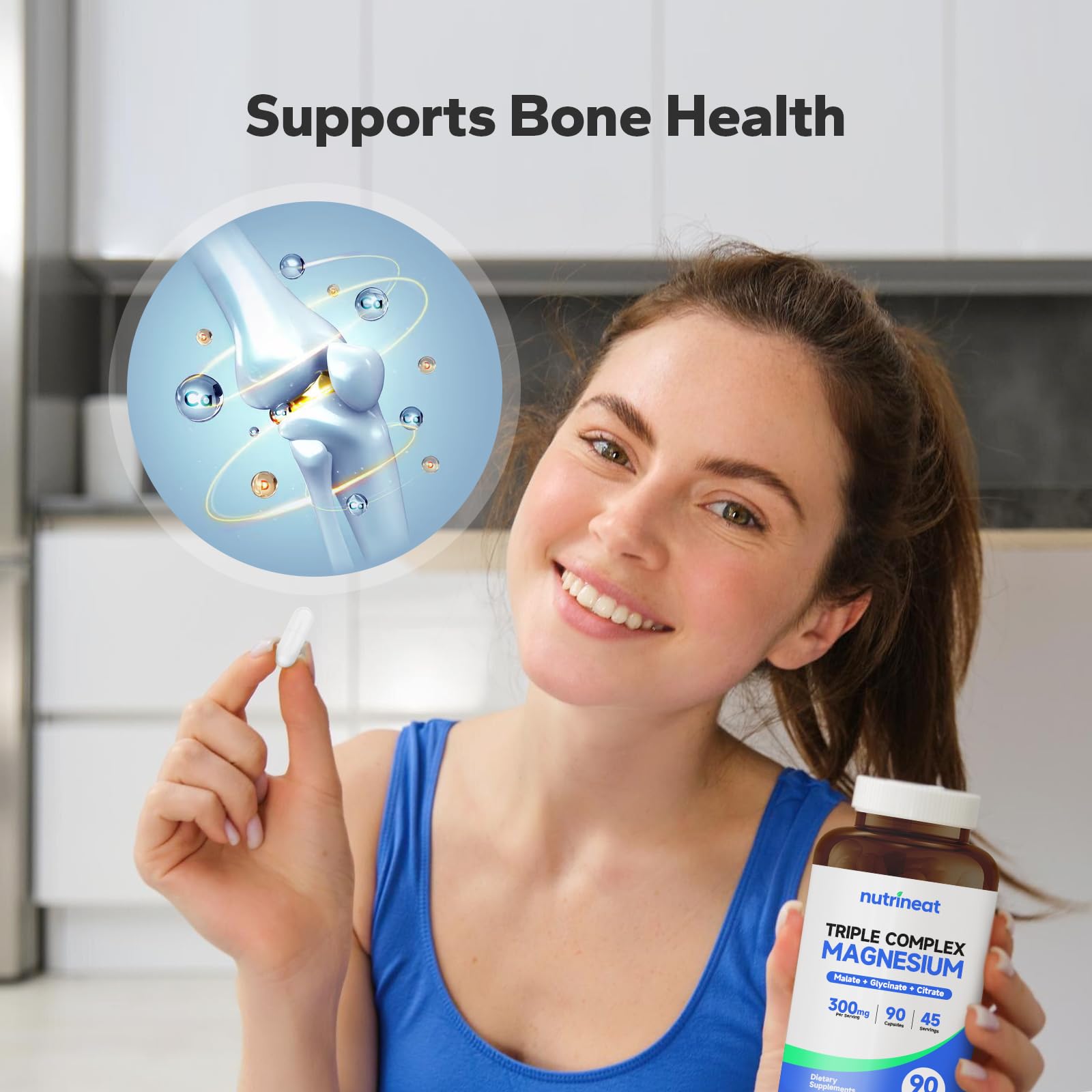NutriNeat bottle side label showing vitamin D and arginine for comprehensive support.