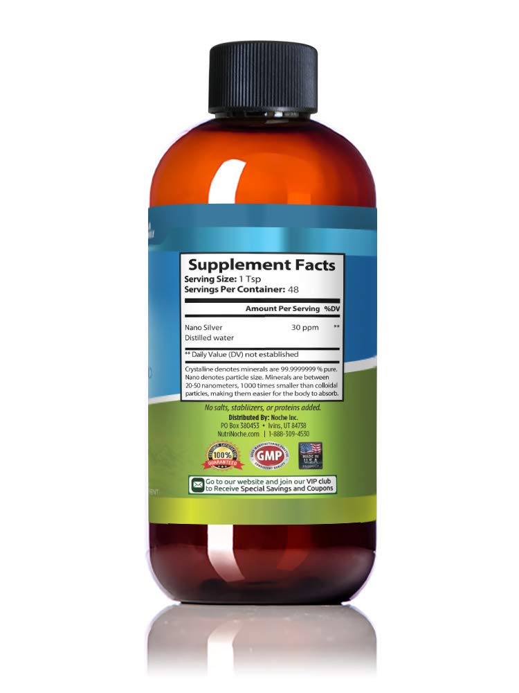 NutriNoche liquid label highlights purity and absence of additives