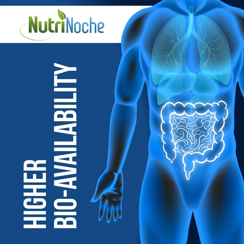 NutriNoche copper bottle label conveys purity and USA-made quality.