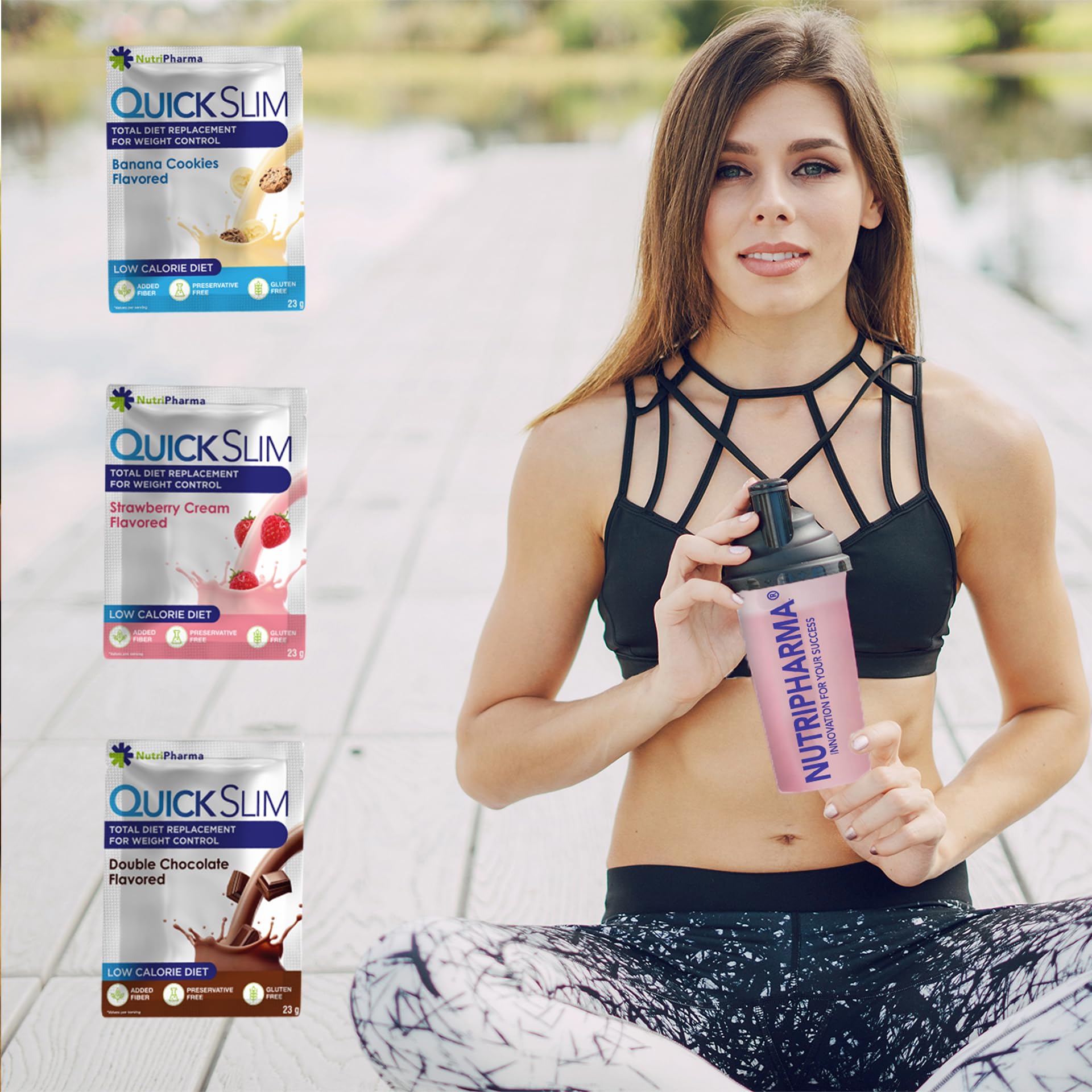 NUTRIPHARMA Quick Slim 20g protein per serving badge