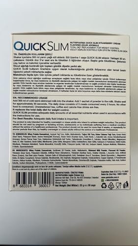 NUTRIPHARMA Quick Slim ingredient label highlighting vitamins and minerals