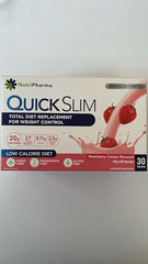 NUTRIPHARMA Quick Slim meal replacement powder tub with label