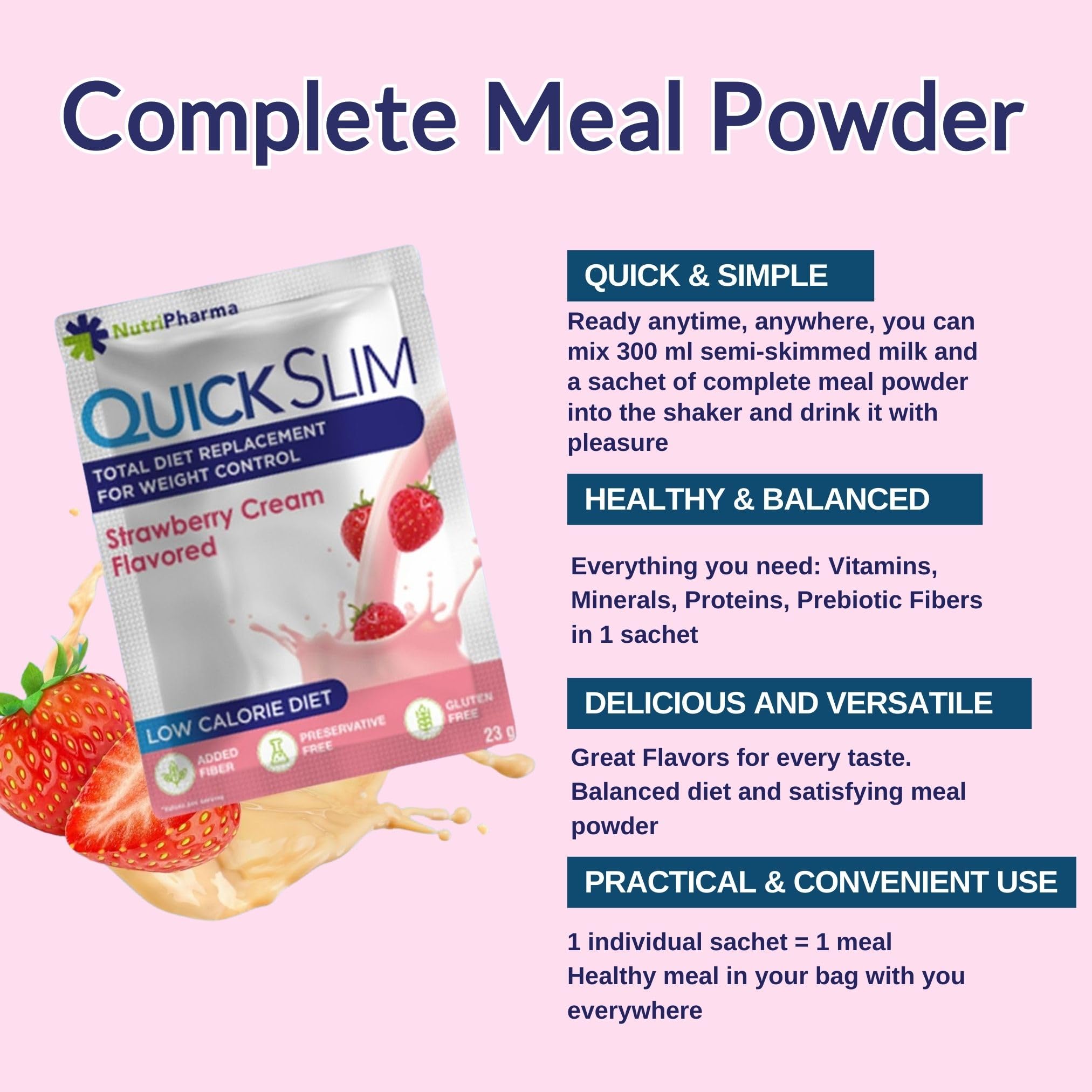 NUTRIPHARMA Quick Slim on-the-go bag beside a gym bottle