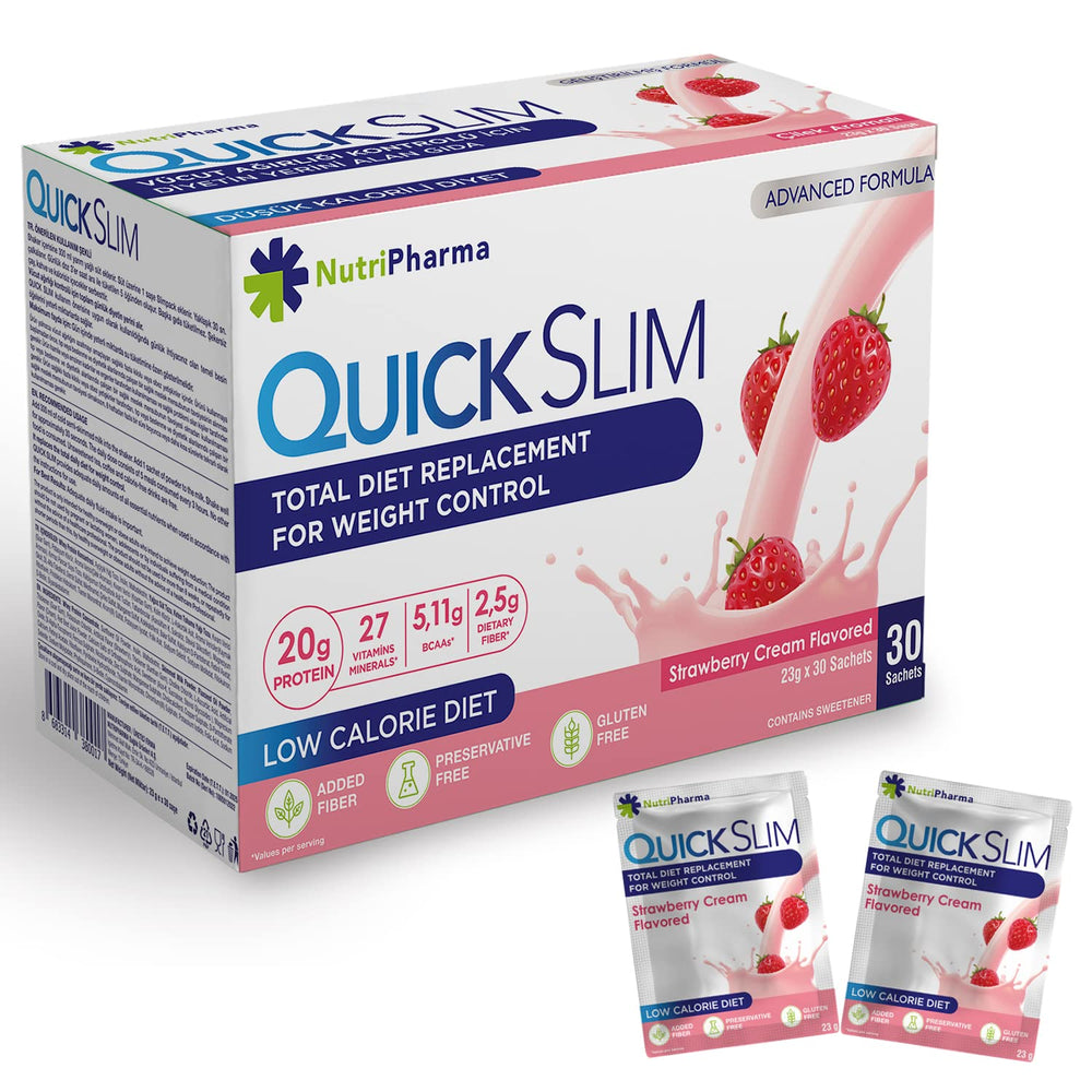 NUTRIPHARMA Quick Slim strawberry cream sachet for on-the-go nourishment