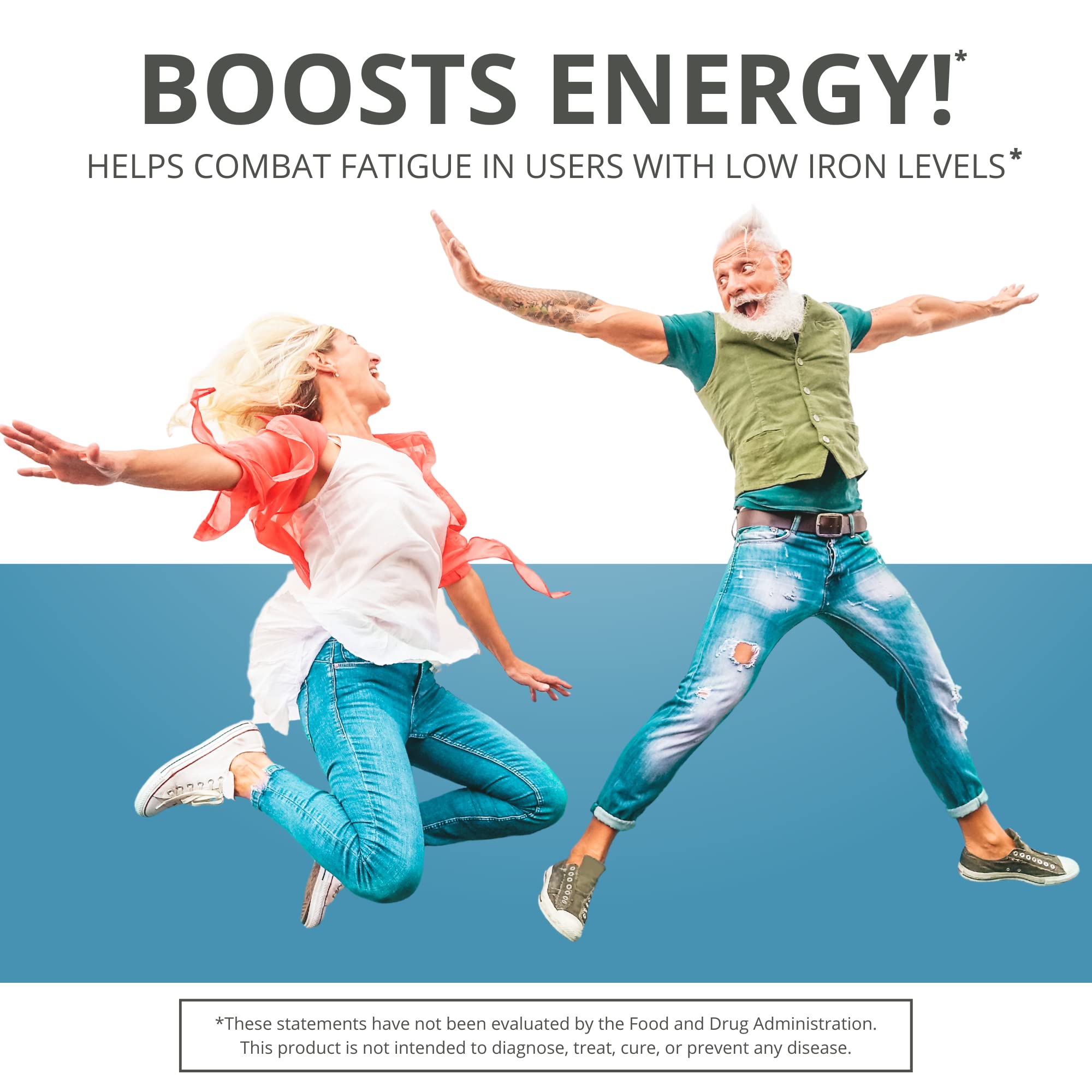 NutritiPure carbonyl iron tablets close-up shows smooth, easy-to-swallow coating