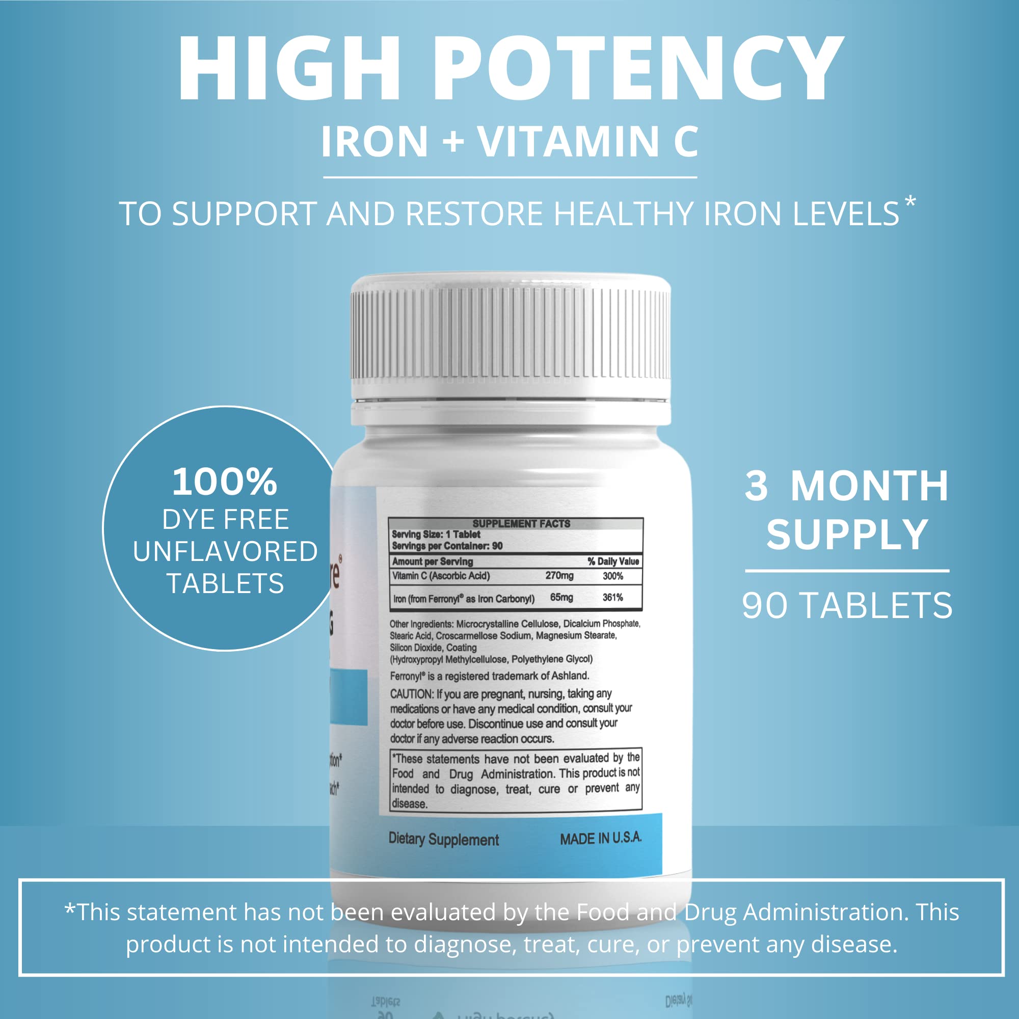 NutritiPure dye-free formula label emphasizes stomach-friendly design