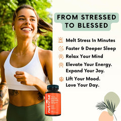NutriRise Ashwagandha capsules in hand illustrate easy daily capsules