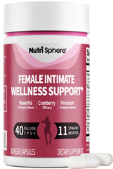 NutriShpere Women’s Probiotics bottle showing 40 Billion CFU and 11 strains for daily balance