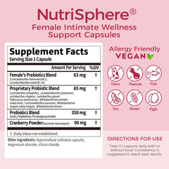 NutriShpere Cranberry & Prebiotics label emphasizing added support