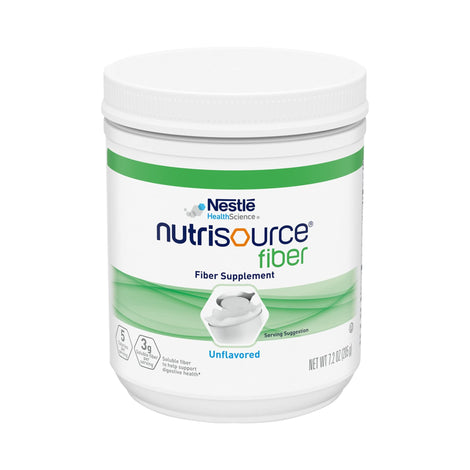 Nutrisource Fiber Powder jar shows an easy fiber boost for drinks and meals