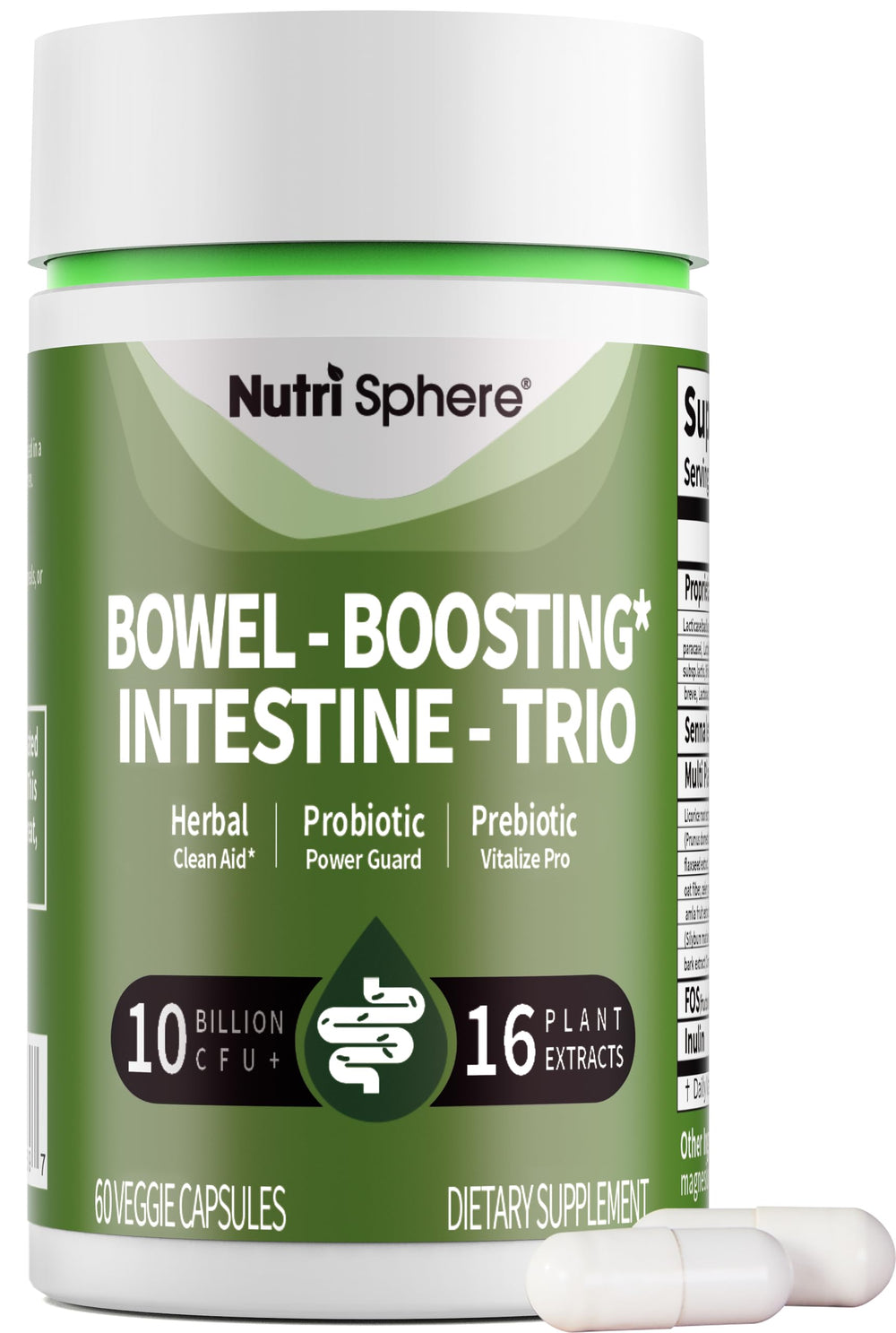 NutriSphere probiotic bottle cap for easy daily access.