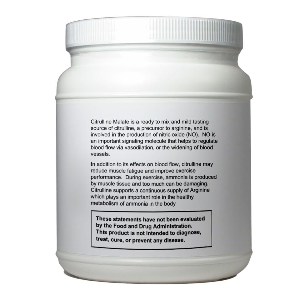 NutriStand Citrulline Malate label closeup confirms purity and serving details.