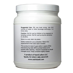 NutriStand Citrulline Malate mixed drink demonstrates fast-acting nitric oxide potential.