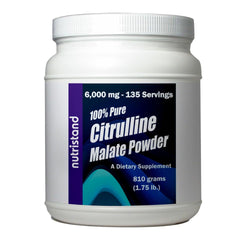 NutriStand Citrulline Malate powder with scoop supports smooth mixing and endurance.