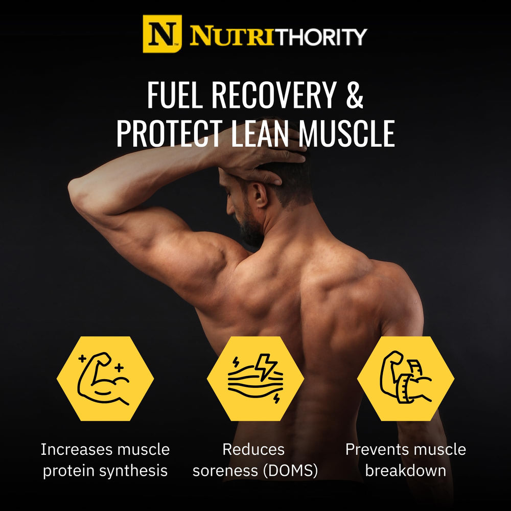 Nutrithority BCAA powder in a hydration-focused workout environment.