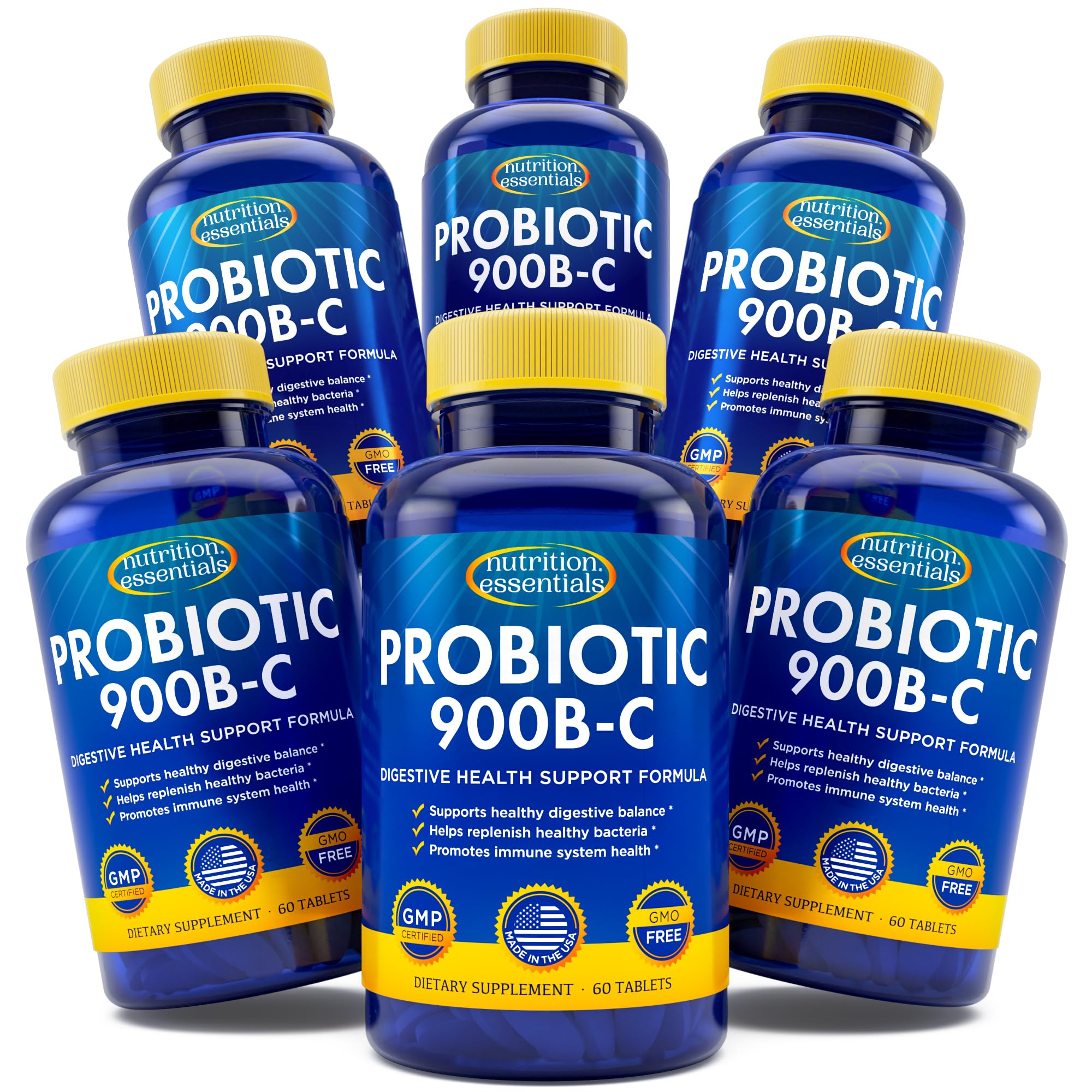 Nutrition Essentials probiotic bottle front for daily gut support on the go