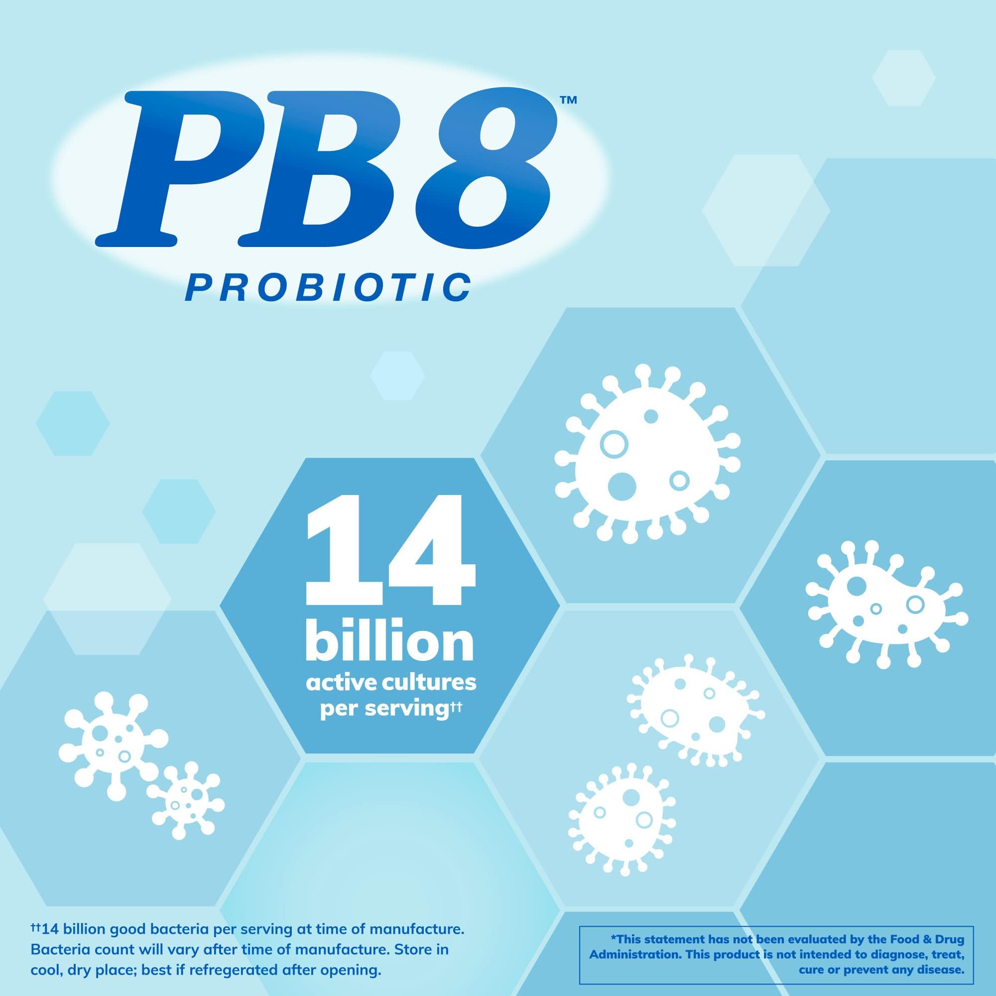 Nutrition Now PB 8 bottle emphasizes eight probiotic strains for gut balance