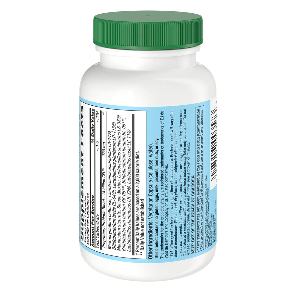 Nutrition Now PB 8 label close-up highlighting 14 billion CFU per serving