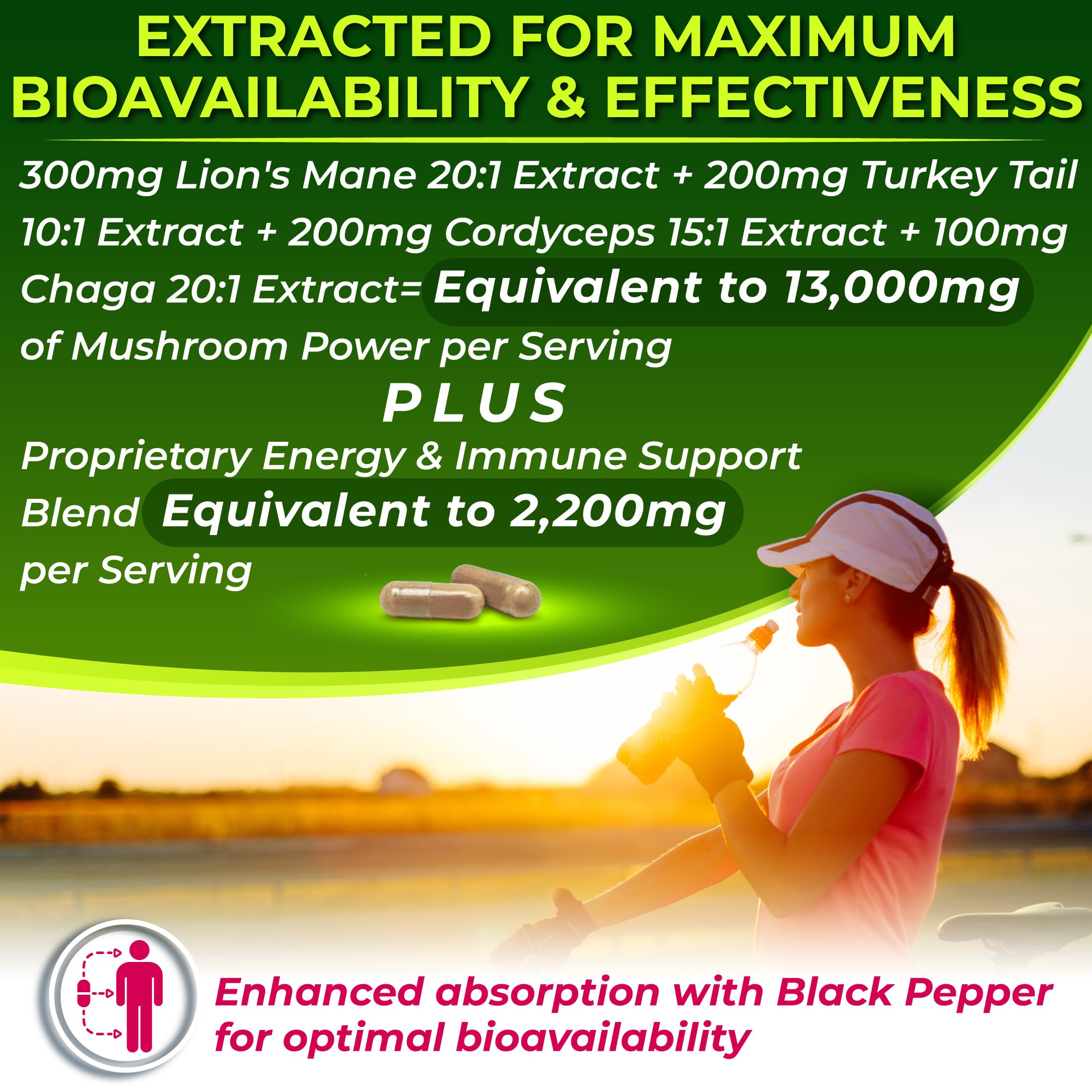 Nutrition Restore Organic Mushroom Complex label highlights key ingredients and quality standards