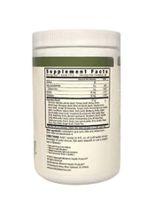 Nutrition Works Greens Powder Berry smoothie image showing easy mix in juice.