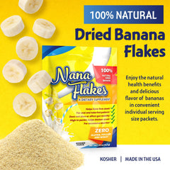 Nutritional Designs Nana Flakes single-serve packs, on-the-go IBS-friendly nutrition.