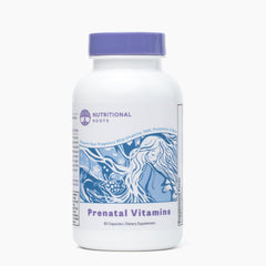 Nutritional Roots Prenatal DHA bottle pour demonstrates an easy daily routine for expecting moms.