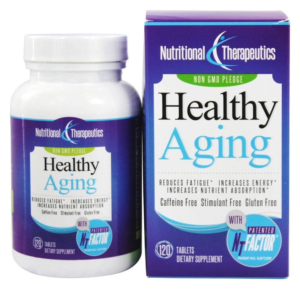Nutritional Therapeutics Healthy Aging NTFactor bottle with mitochondrial fuel blend for potential energy support.