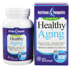 Nutritional Therapeutics Healthy Aging NTFactor bottle with mitochondrial fuel blend for potential energy support.