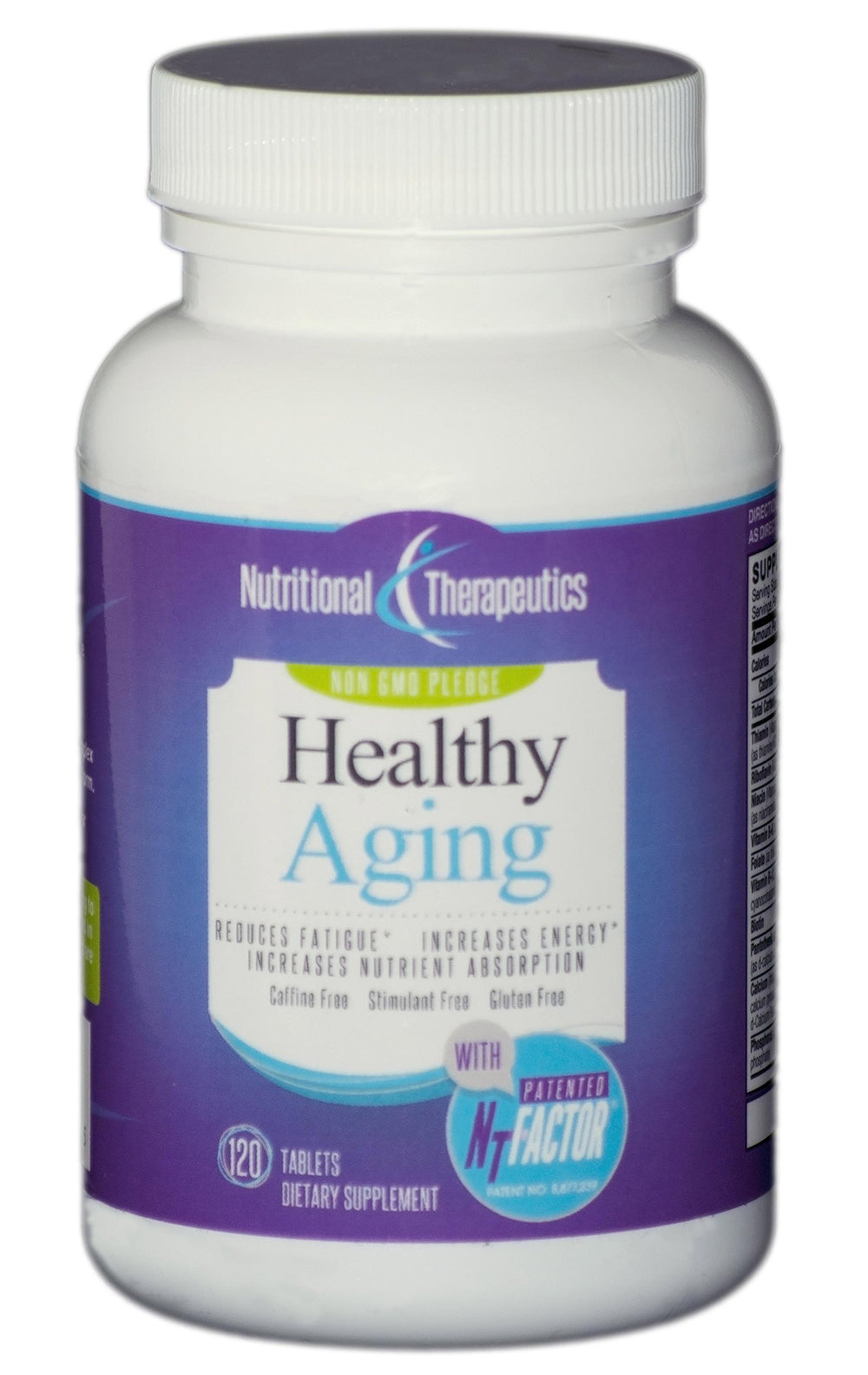 Nutritional Therapeutics Healthy Aging NTFactor packaging display communicates usage and potential benefits.