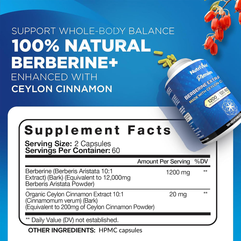 Nutrivein Berberine capsules for a consistent daily routine