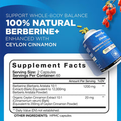 Nutrivein Berberine capsules for a consistent daily routine