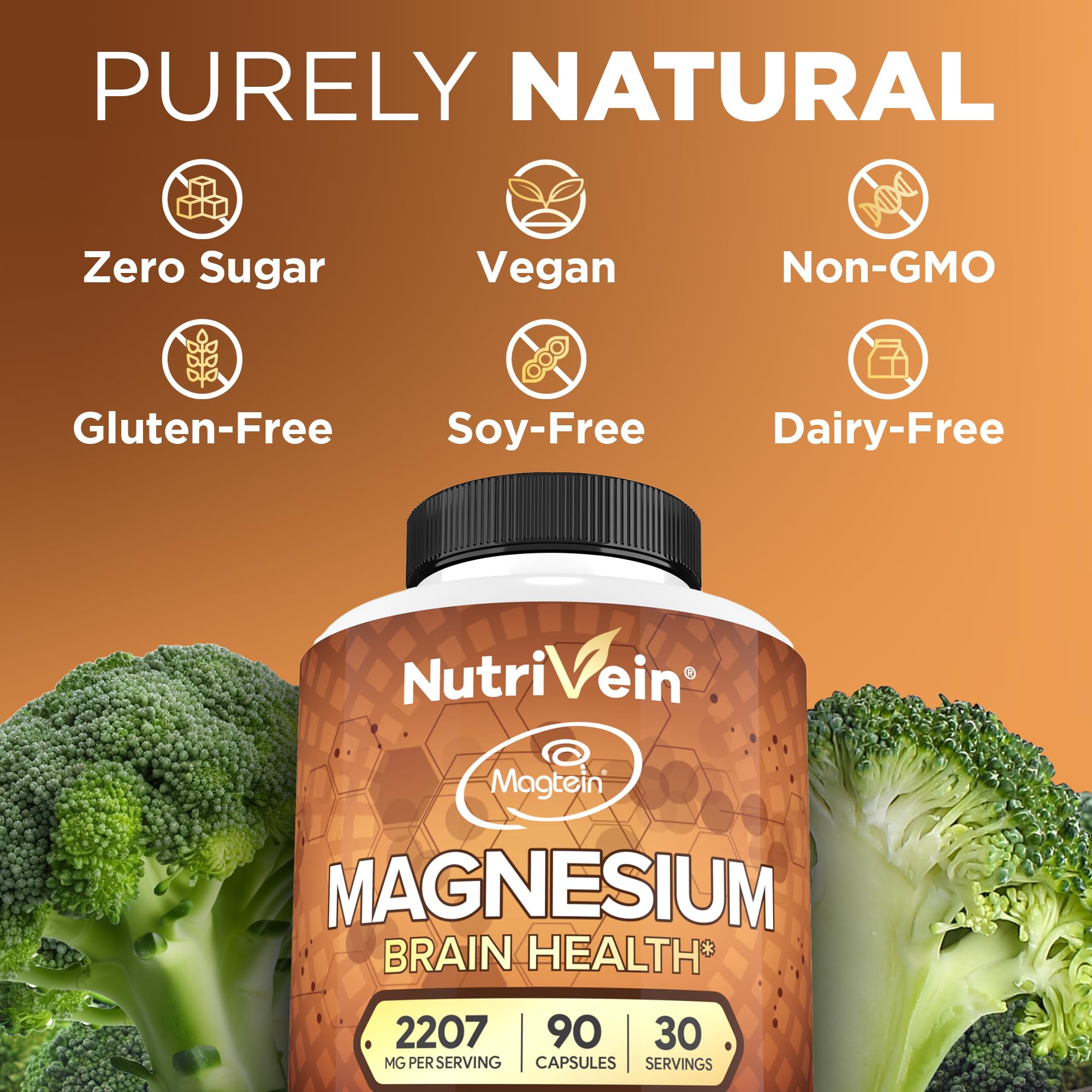 Nutrivein Magtein bottle with glass demonstrates easy integration into daily routines.