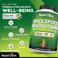 Nutrivein packaging front shows vegan, clean label for adults