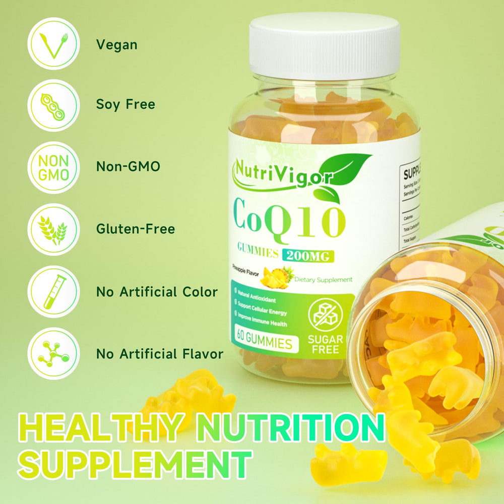 NutriVigor CoQ10 Gummies 60-count bottle on shelf