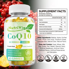 NutriVigor CoQ10 Gummies high-absorption formula near bottle