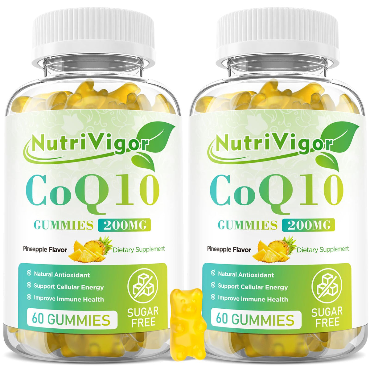 NutriVigor CoQ10 Gummies pineapple taste for daily energy support
